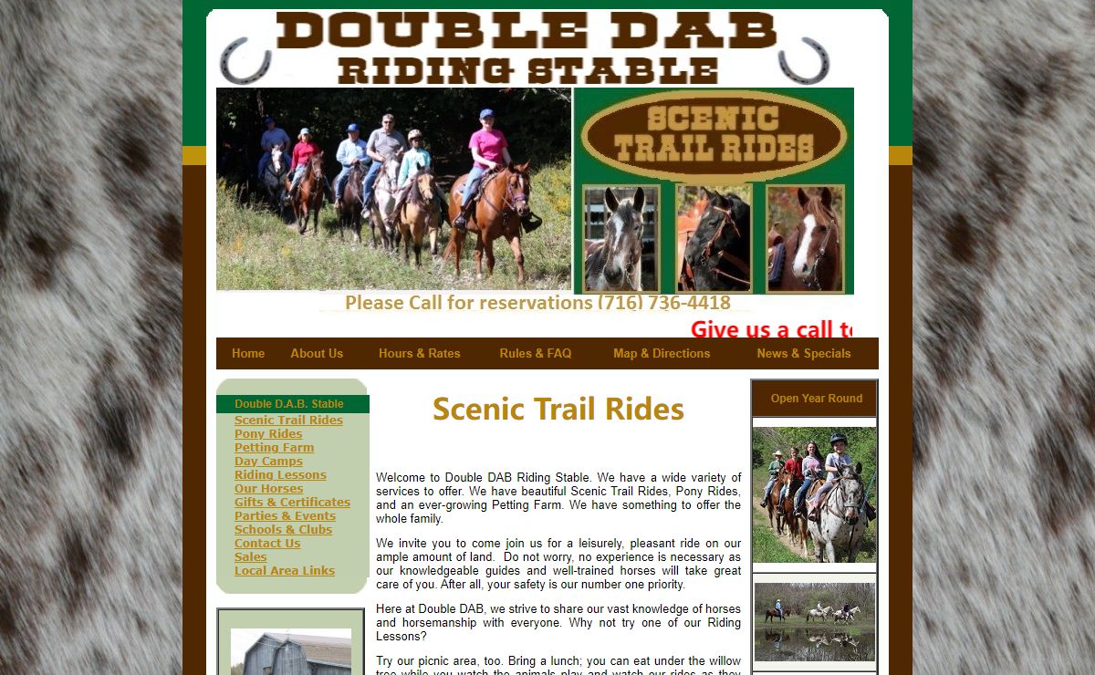 Double D.A.B horseback riding stable homepage