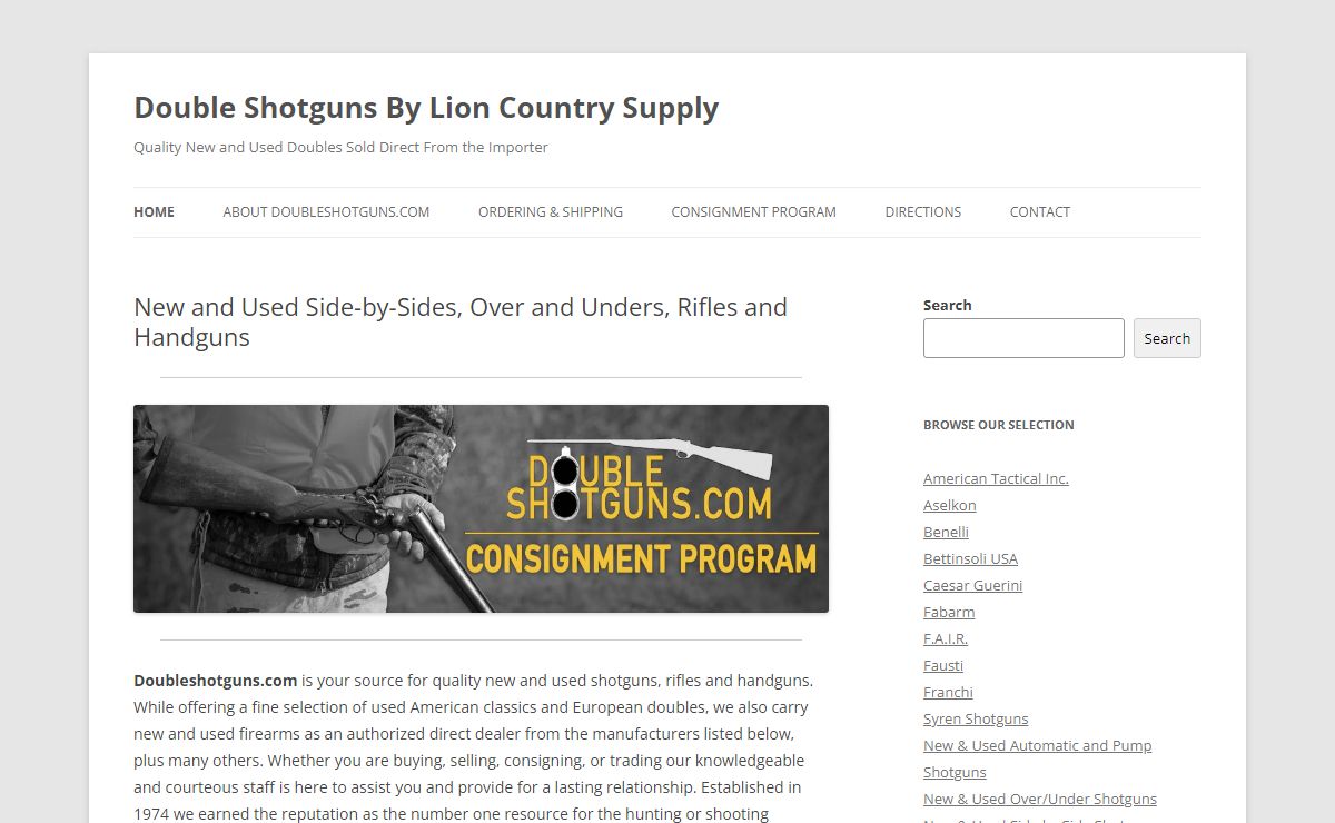 Double Shotguns By Lion Country Supply | Quality New and Used Doubles Sold Direct From the Importer