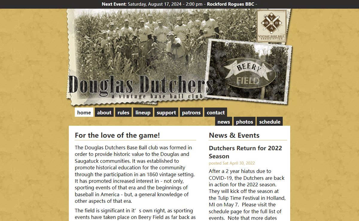 Home | Douglas Dutchers vintage Base Ball Club
