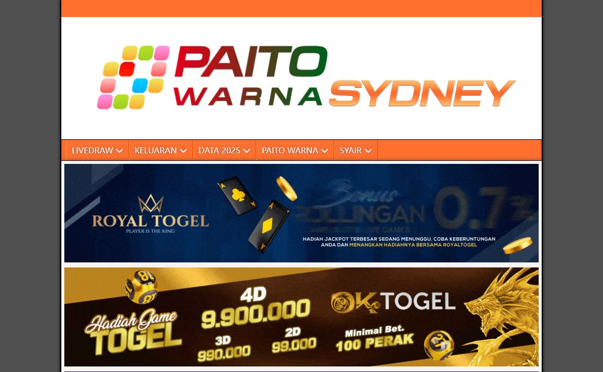 Paito Warna SYDNEY Harian Lengkap - Data SDY Lotto 6D