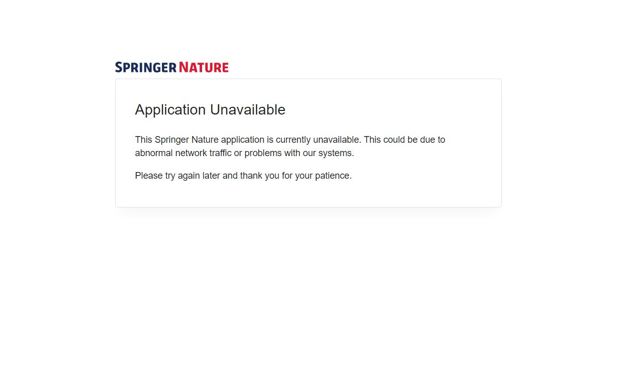 Application Unavailable | Springer Nature