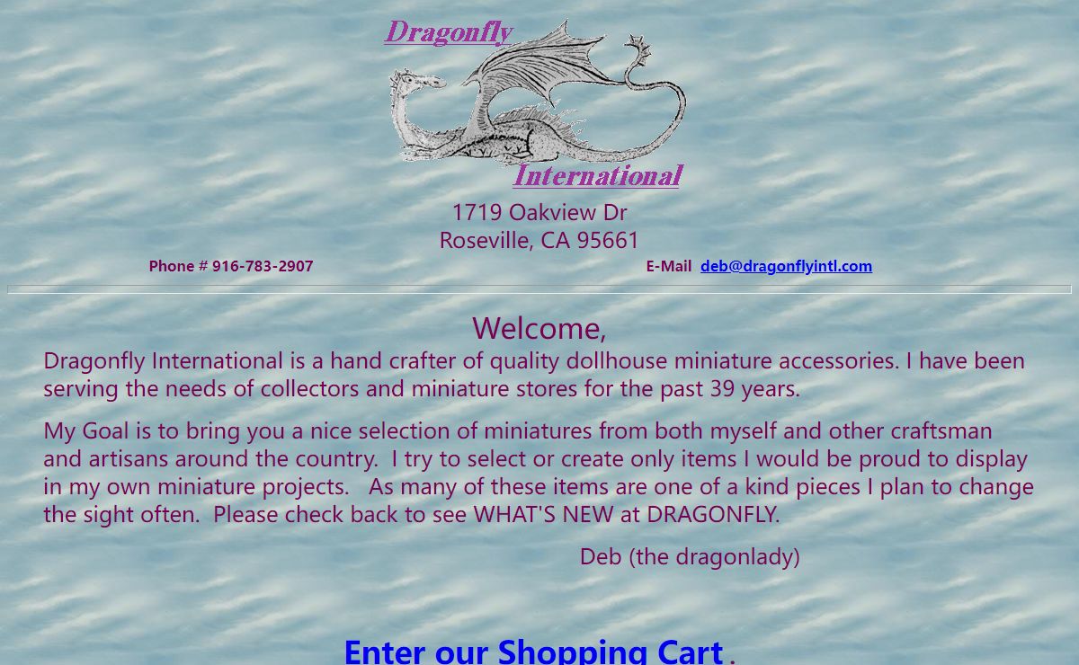 Dragonfly International Dollhouse Miniatures