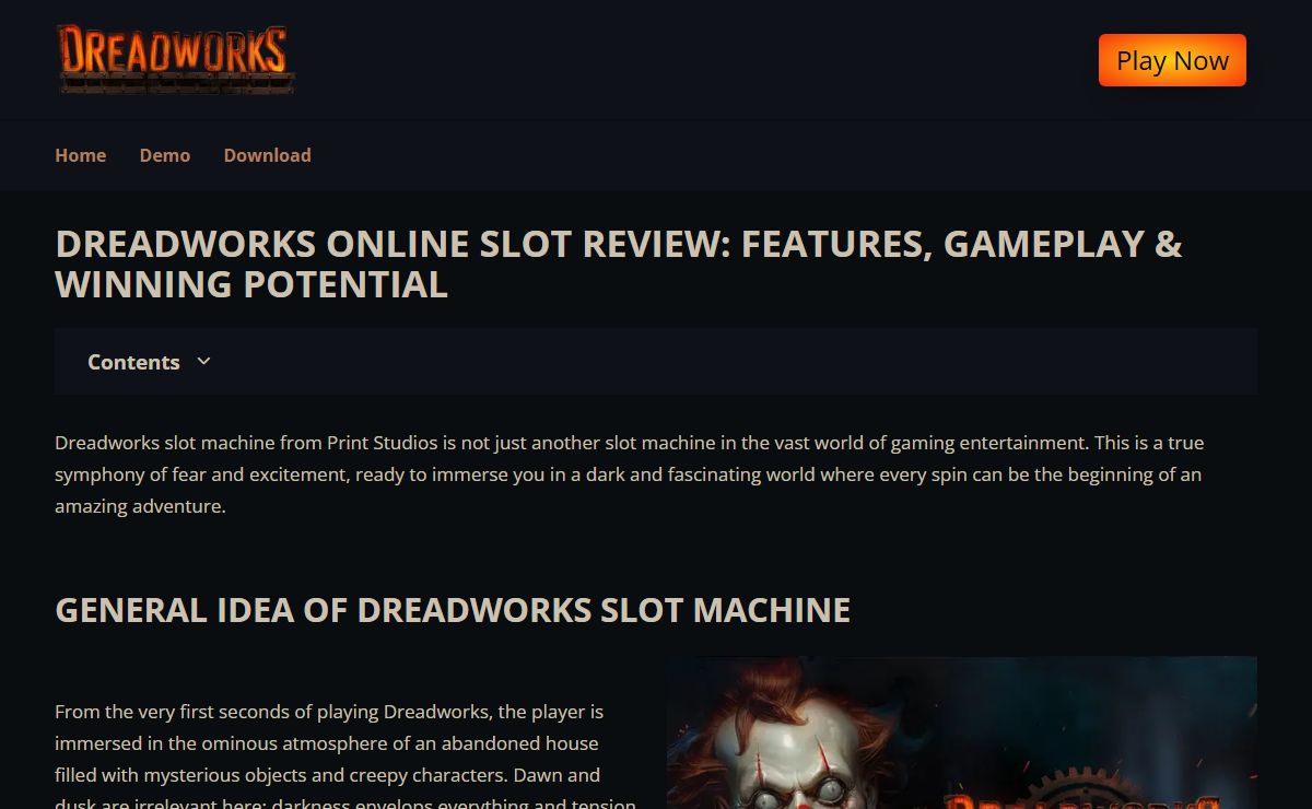 Dreadworks Slot Machine | ➡️Play Now for Real Money or Demo!