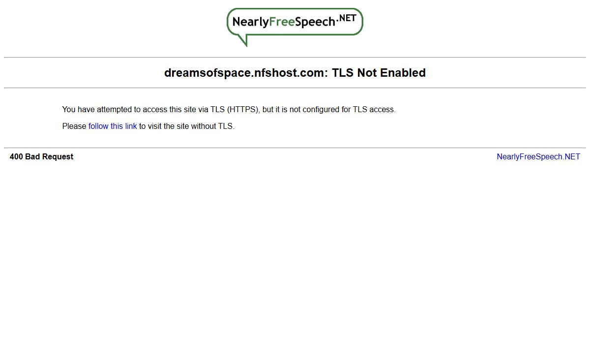 dreamsofspace.nfshost.com: TLS Not Enabled