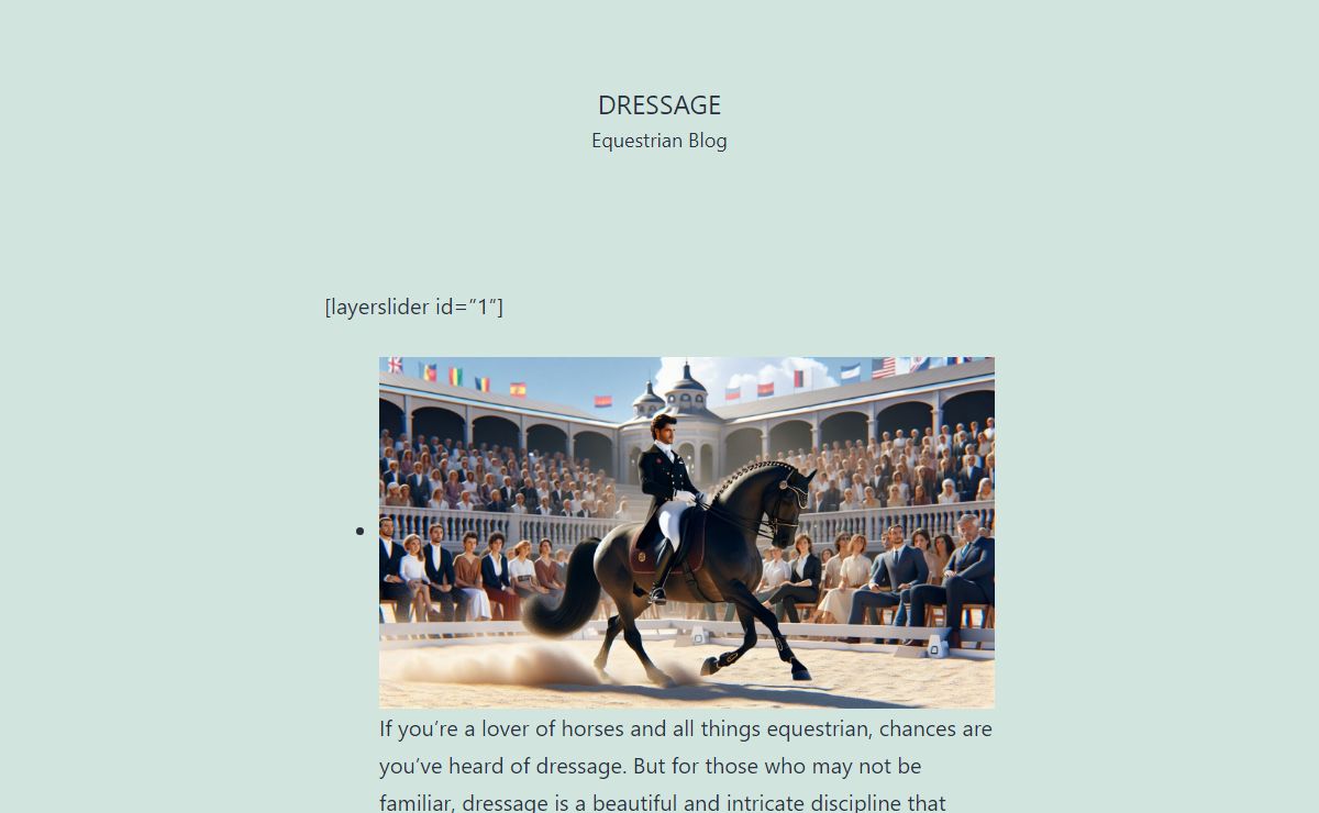 Dressage – Equestrian Blog