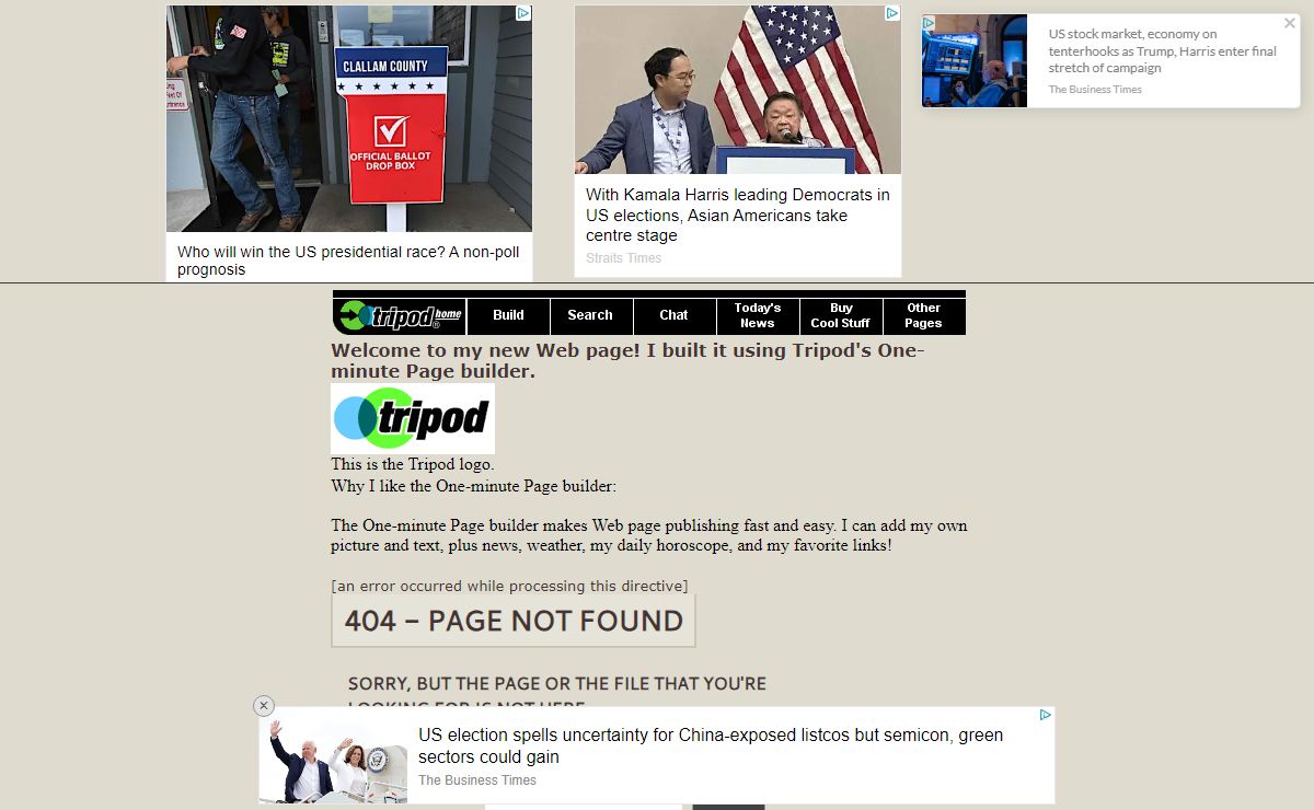 My Tripod One-Minute Page