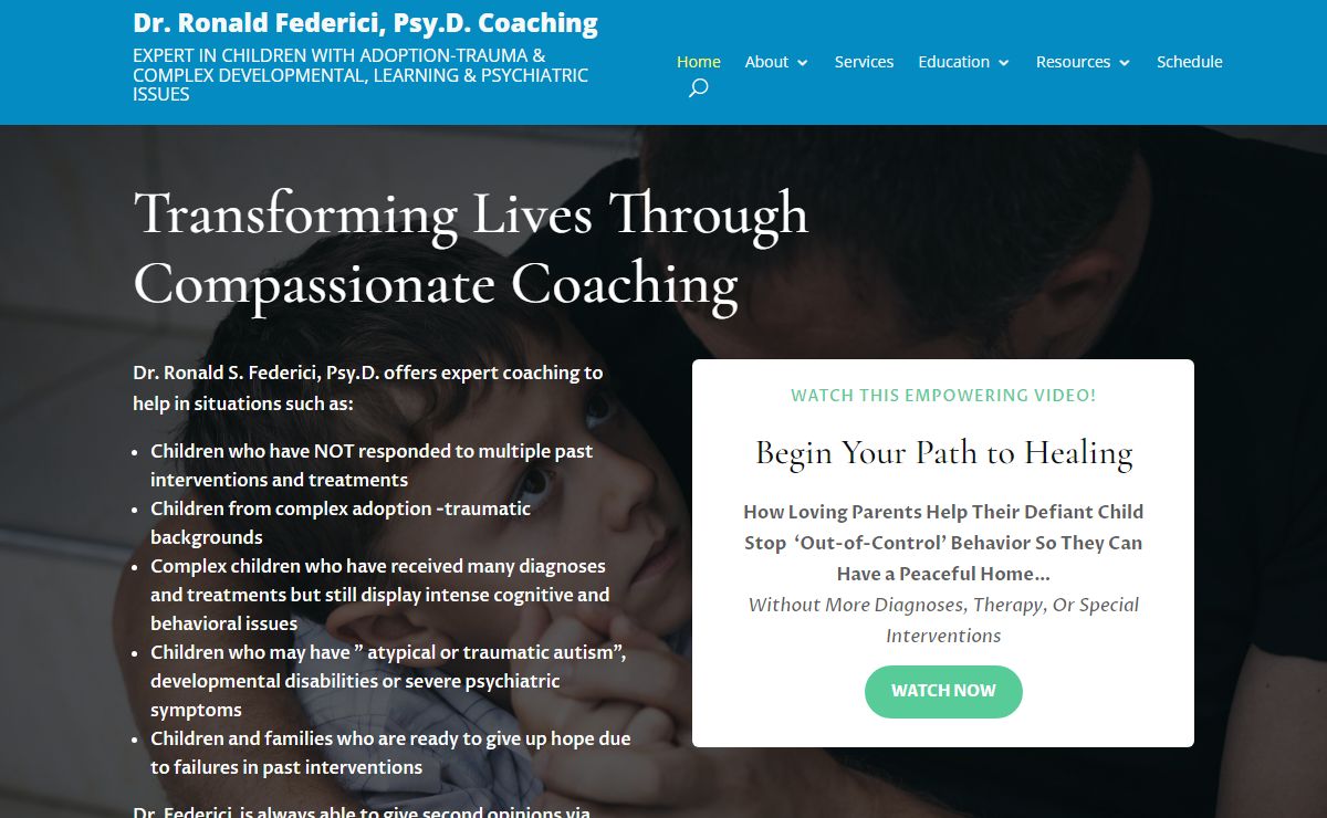 Child Psychologist | Care for Children International - Dr. Ronald Federici, Psy.D., Adoption Trauma Coaching