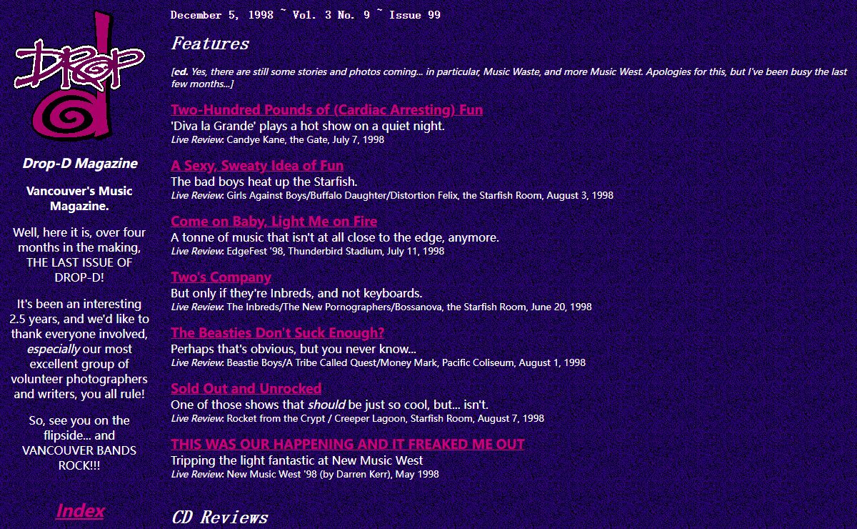 Drop-D Magazine - Vol. 3 No. 9 - December 5, 1998