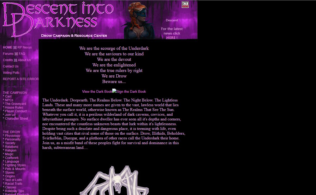 Descent Into Darkness: Drow campaign set in the Forgotten Realms