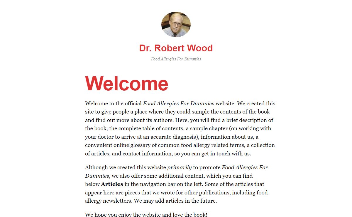 Dr. Robert Wood – Food Allergies For Dummies
