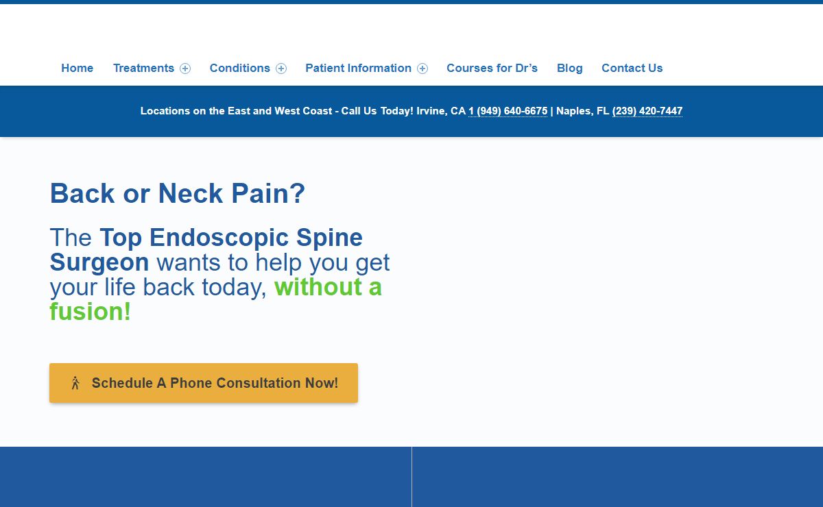 Dr. Tony Mork Endoscopic Laser Spine Surgeon | Endoscopic Surgery & Pain Management
