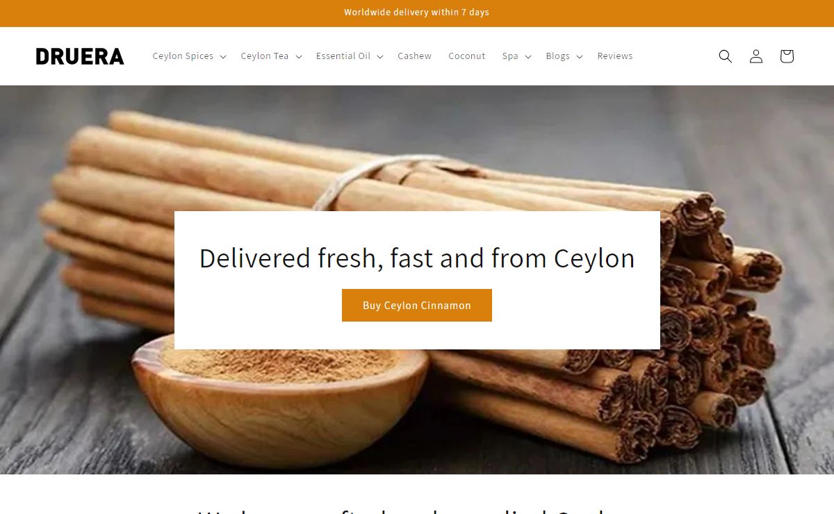 Fresh, fast and from source Ceylon – Druera Ceylon Cinnamon