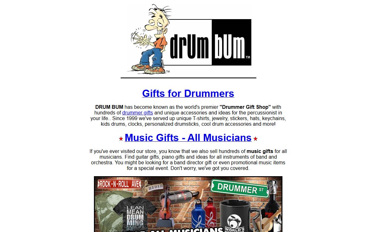 Gifts for Drummers and Music Gifts for all Musicians | DrumBum.com