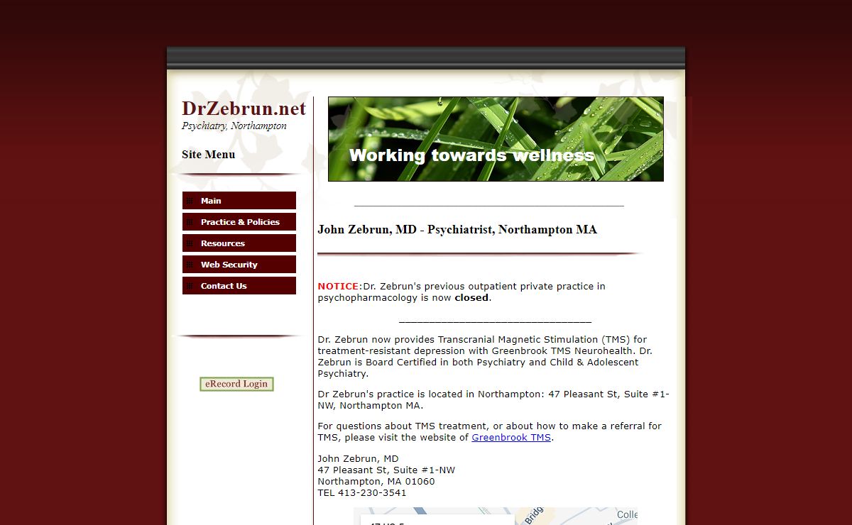 Psychiatrist Northampton MA - Dr John Zebrun MD