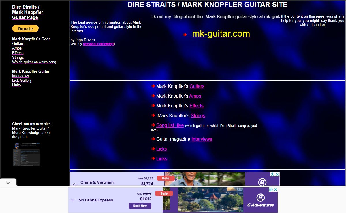 Dire Straits / Mark Knopfler Guitar Site