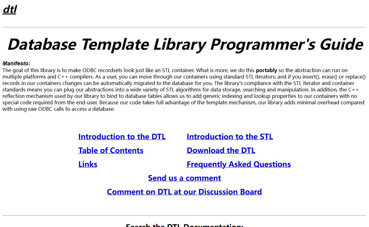 Database Template Library Programmer's Guide