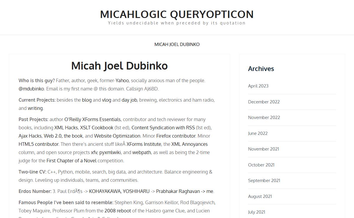 Micah Joel Dubinko | MicahLogic Queryopticon
