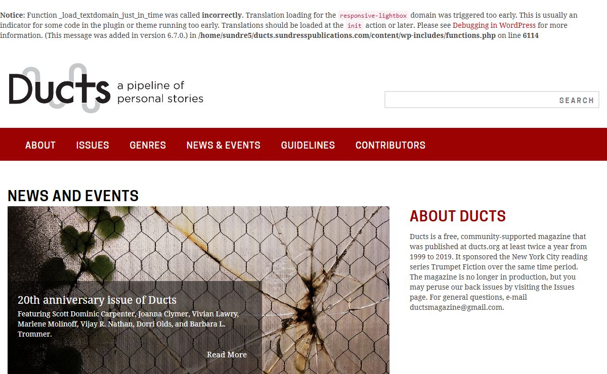 Ducts.org - The Webzine of Personal Stories