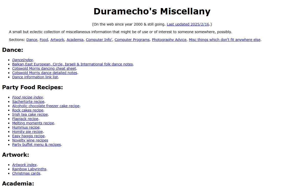 Duramecho's Miscellany