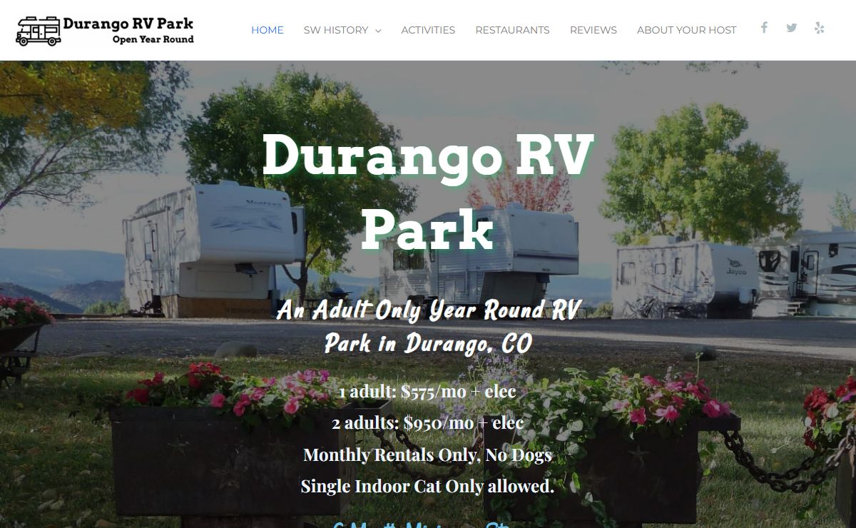 Durango RV park | Year Round | Adult Only | Durango, Colorado