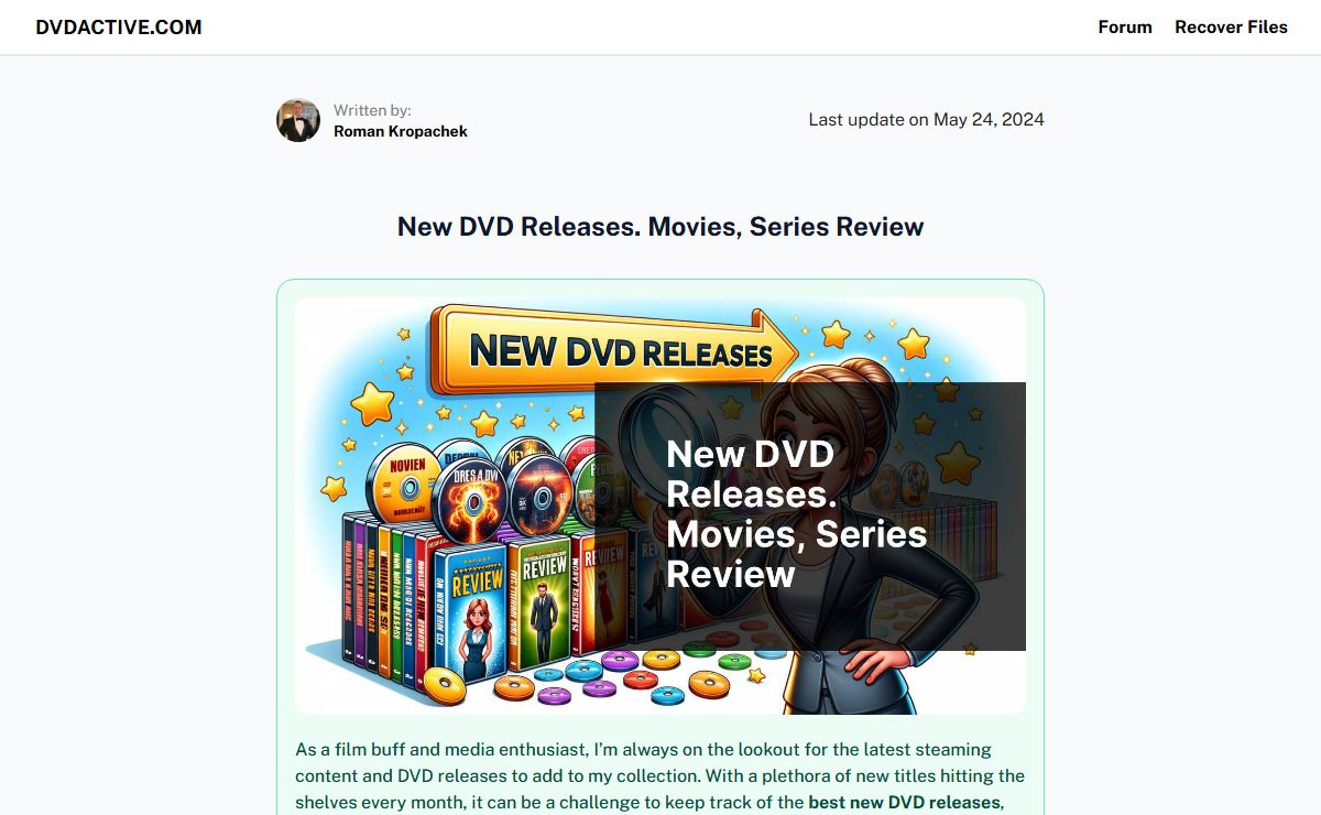 New DVD Releases. Movies, Series Review