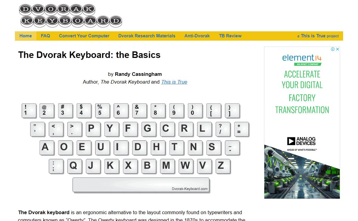 The Dvorak Keyboard |
