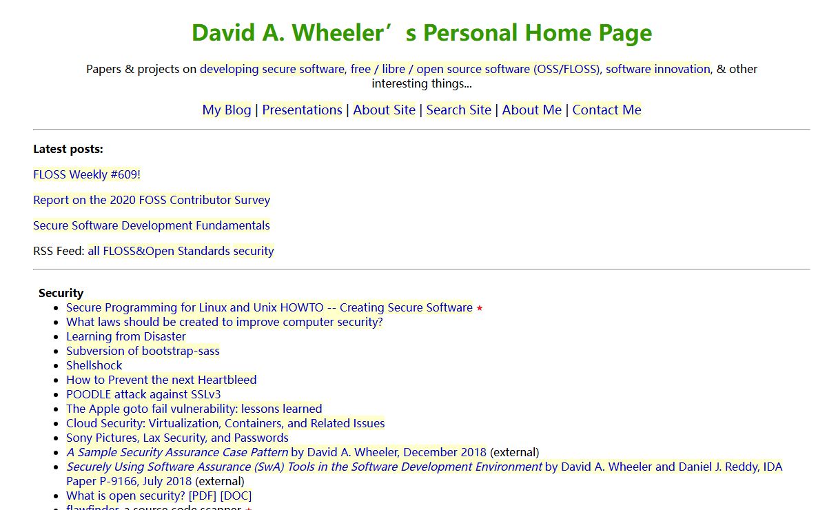 David A. Wheeler's Personal Home Page