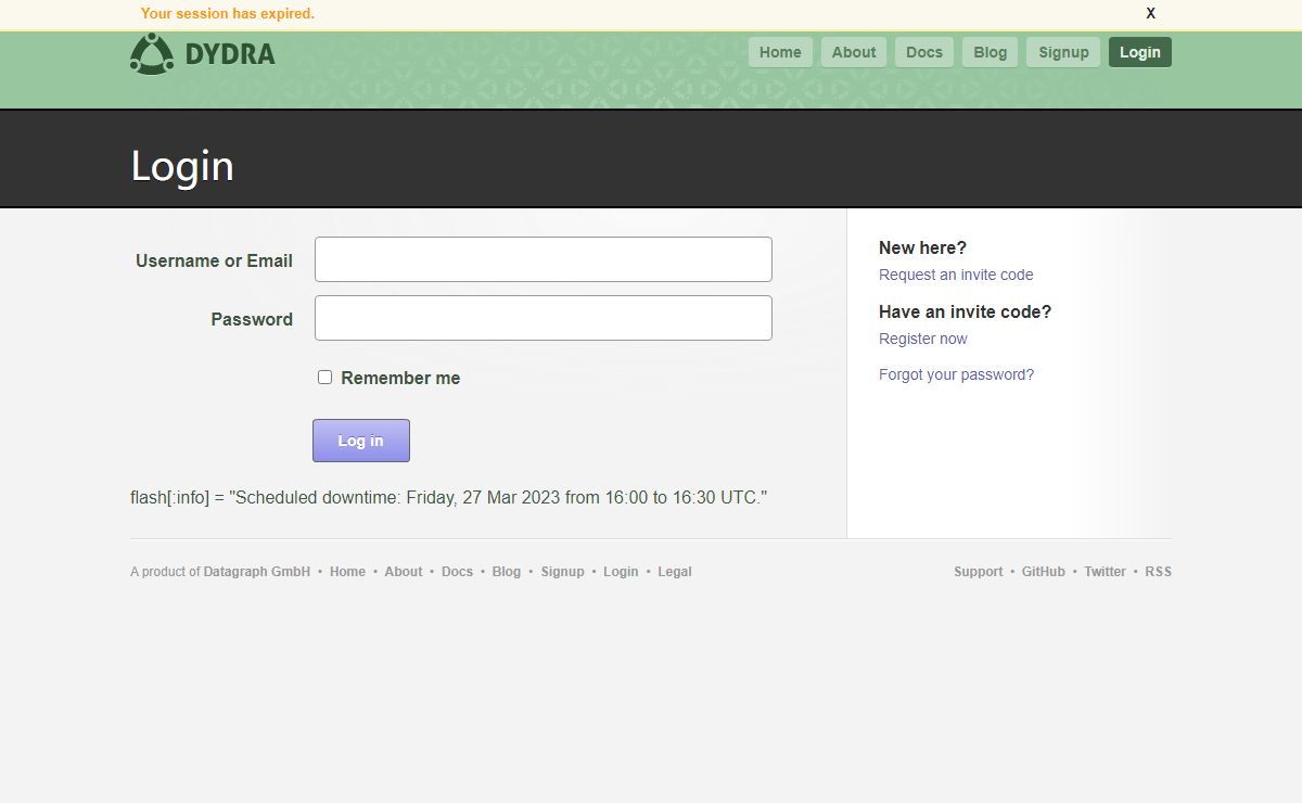 Dydra - Login
