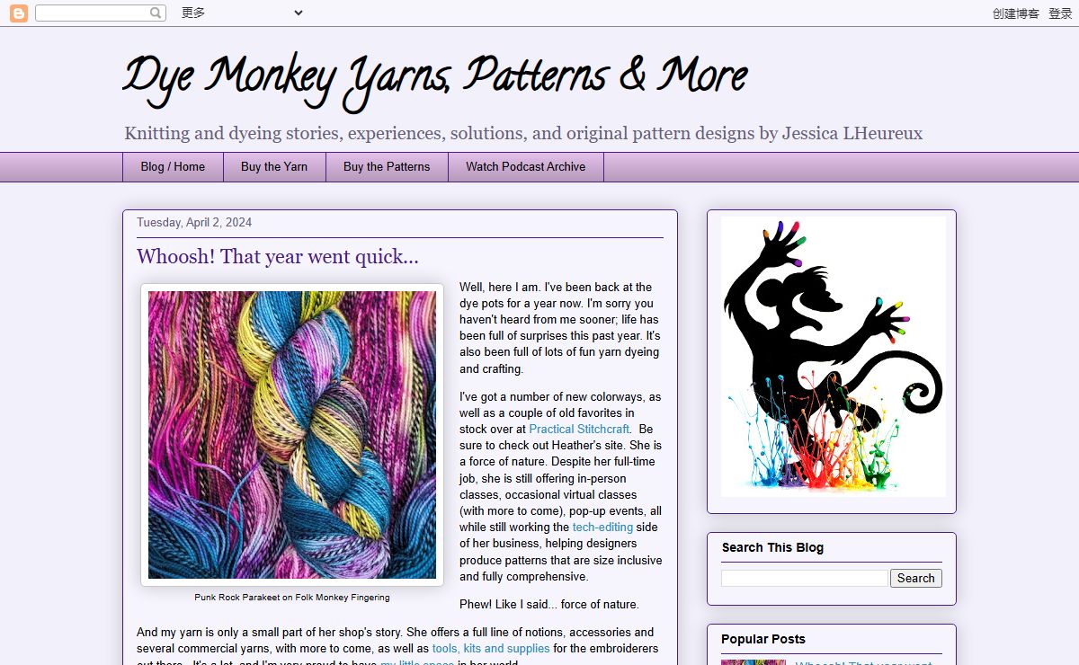 Dye Monkey Yarns, Patterns & More