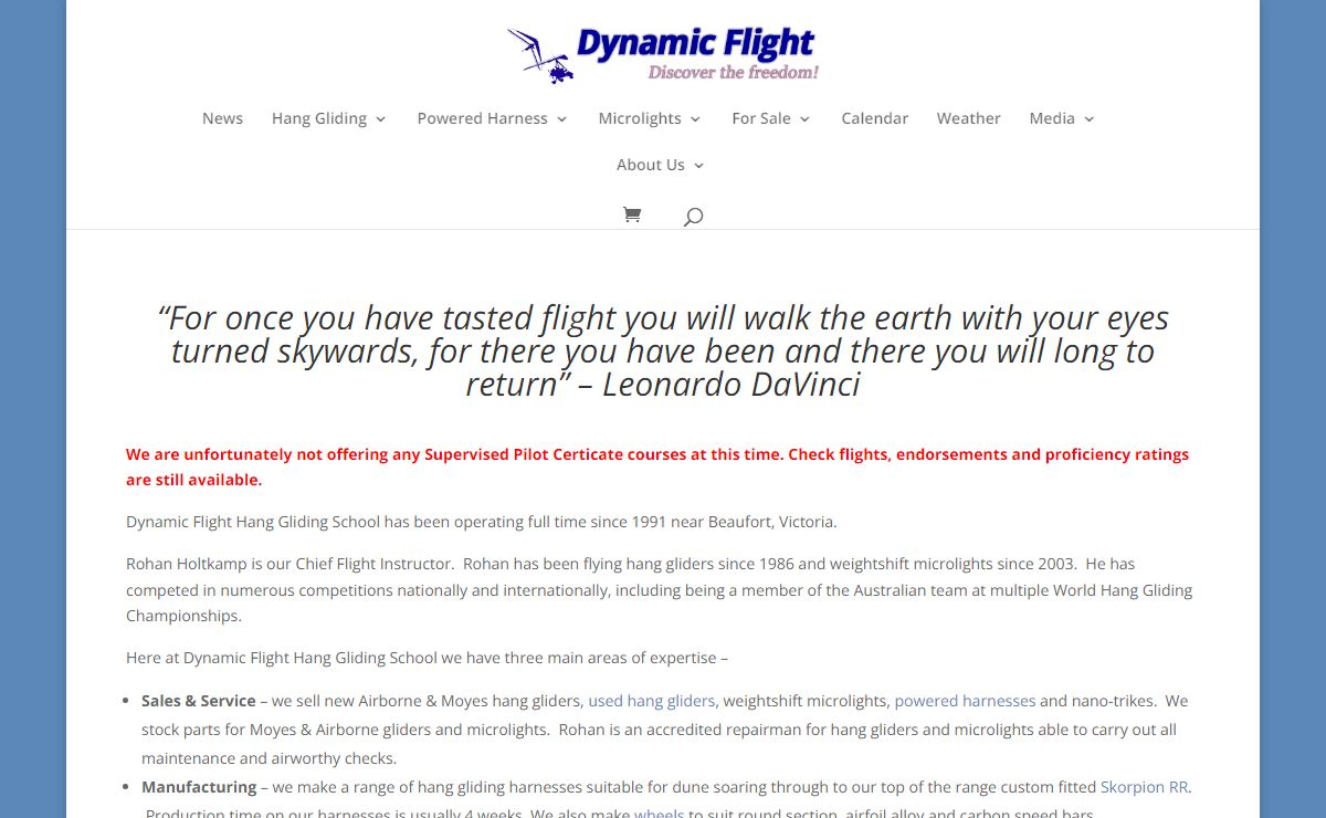 Dynamic Flight Hang Gliding School | Hang Glider and Microlight Tuition & Sales
