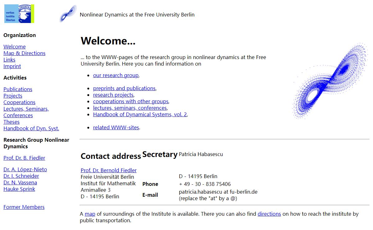 Nonlinear Dynamics at the Free University Berlin