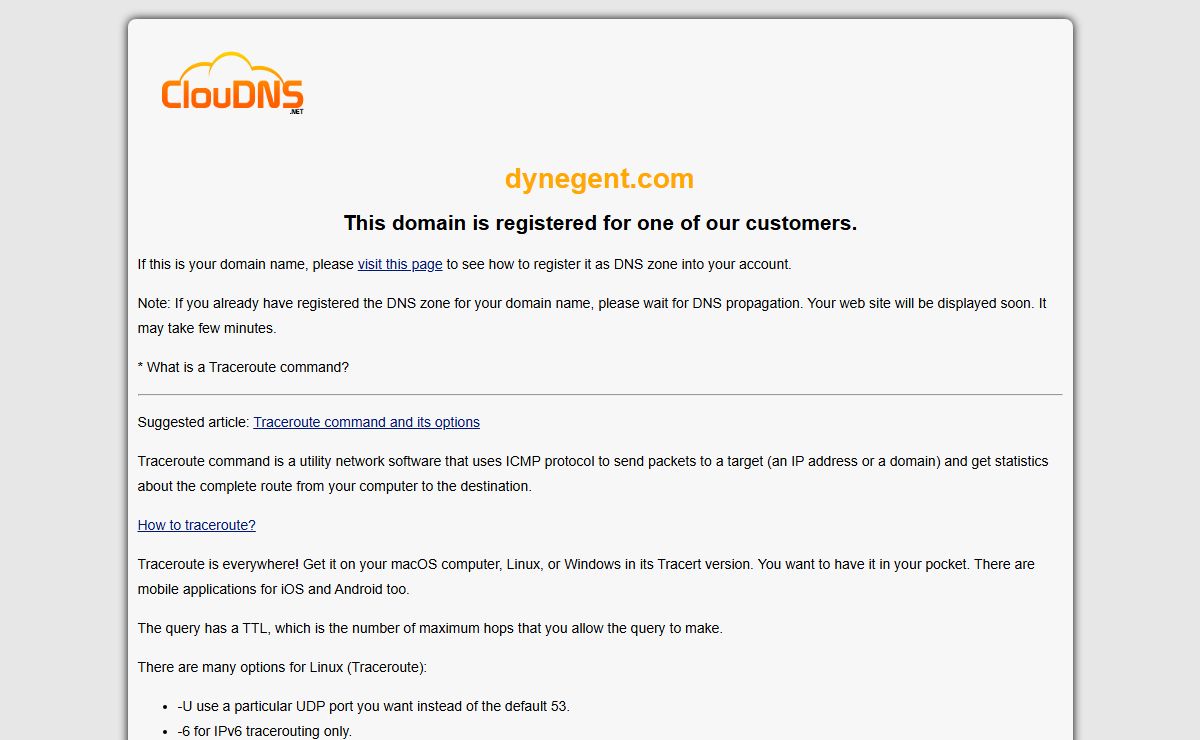 dynegent.com | traceroute command