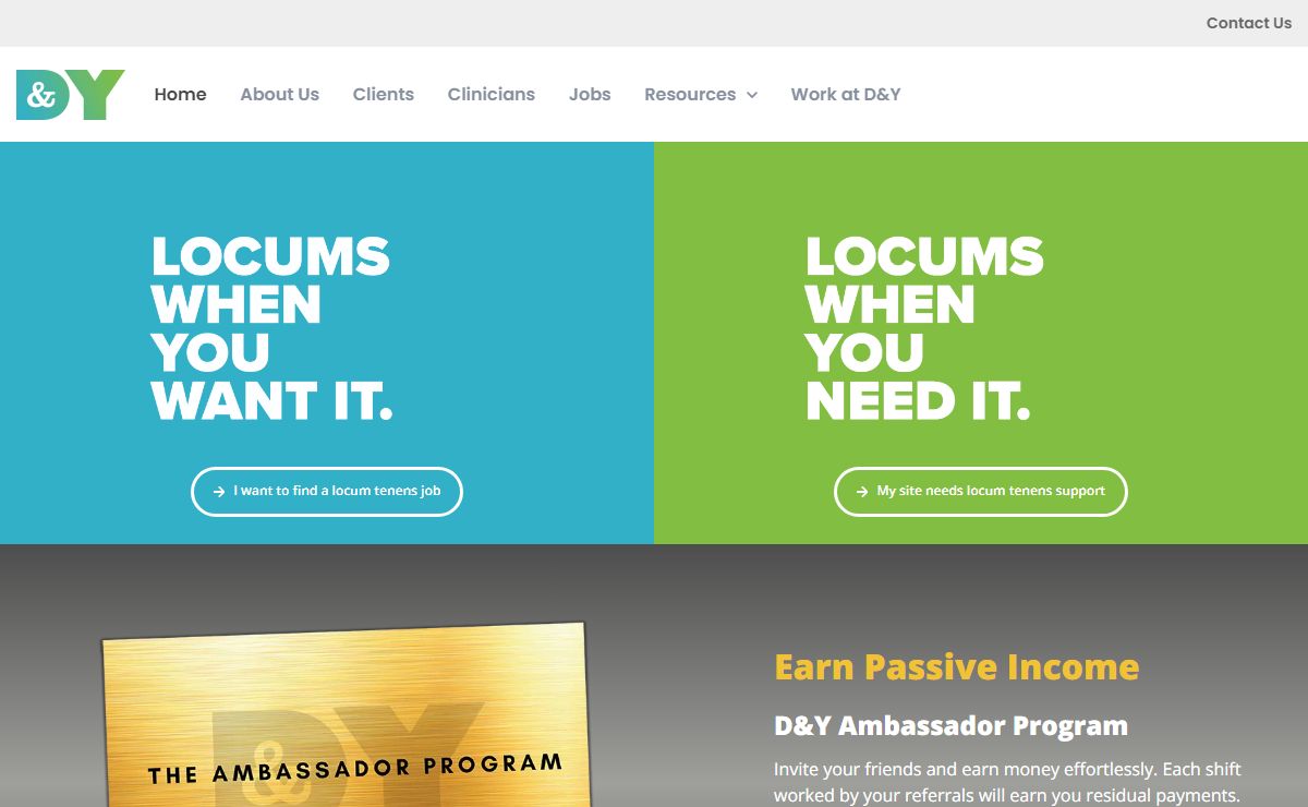 Find Lucrative Locum Tenens Jobs | D&Y
