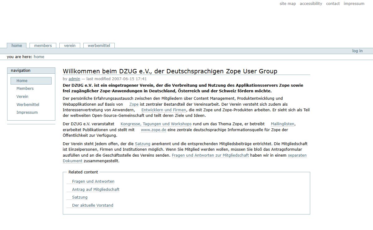 Willkommen beim DZUG e.V., der Deutschsprachigen Zope User Group — dzug.org
