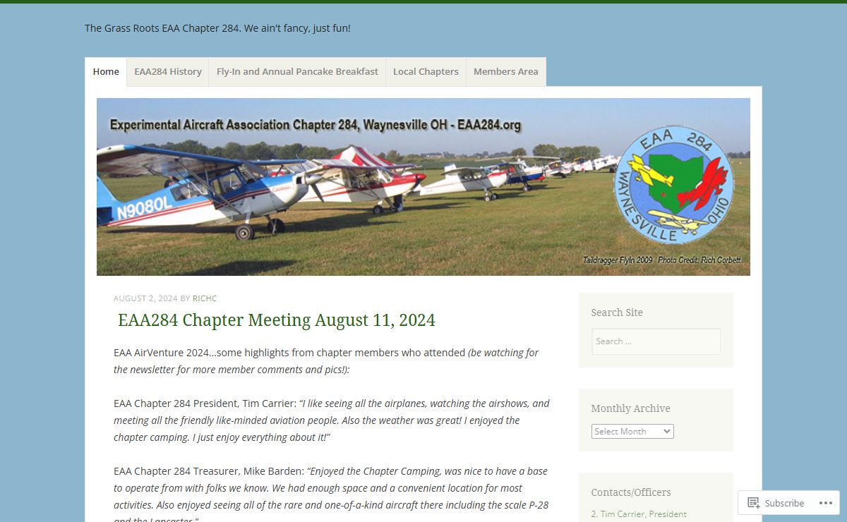 The Grass Roots EAA Chapter 284. We ain't fancy, just fun!