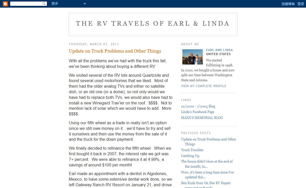 The RV Travels of Earl & Linda
