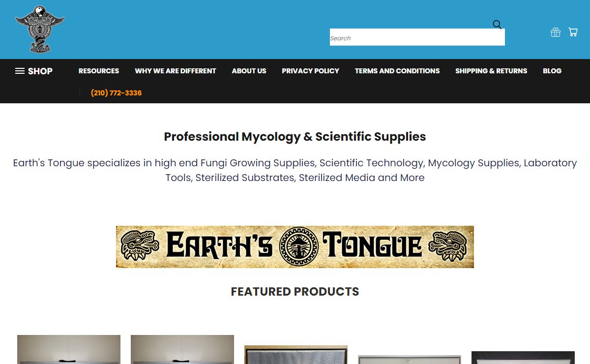 Earth's Tongue - Buy Mycology & Scientific Supplies, Laboratory Tools Online