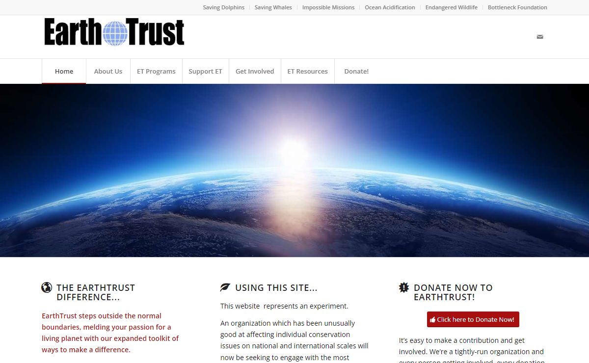 Earth Trust – The "impossible missions" group for environmental crises