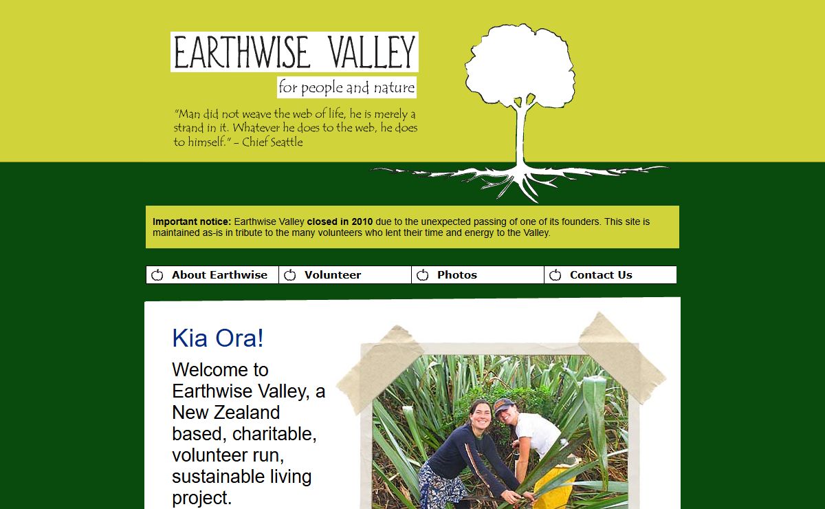 Earthwise Valley, a New Zealand based, volunteer run, Centre for Sustainable Living