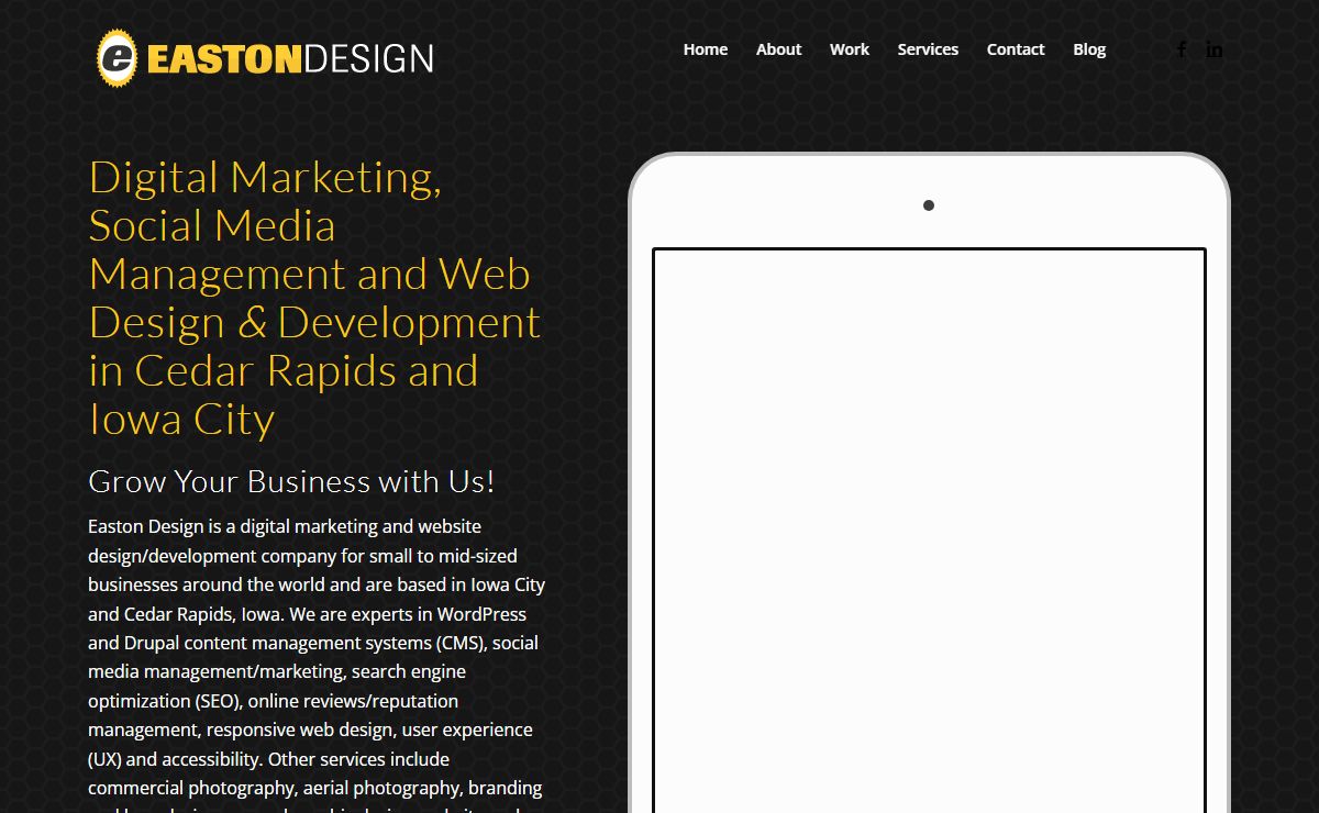 Easton Design | Digital Marketing, Website Design, Development, SEO and Video | Iowa City, Cedar Rapids