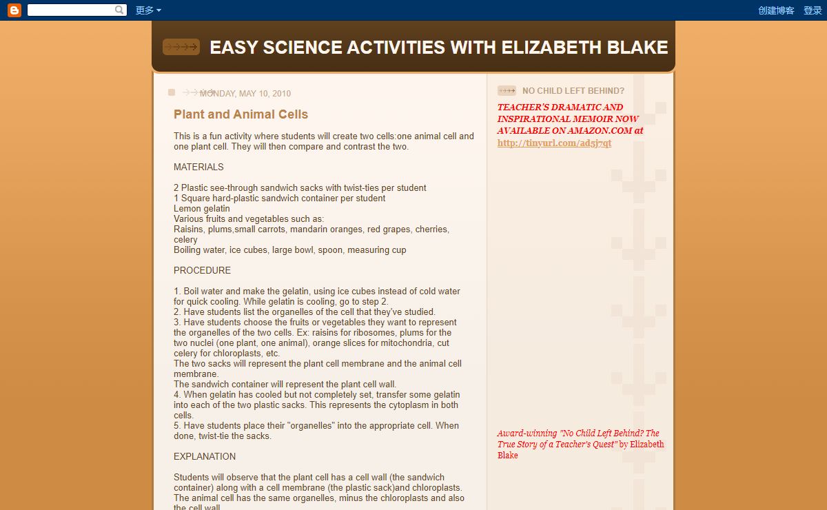 EASY SCIENCE ACTIVITIES WITH ELIZABETH BLAKE