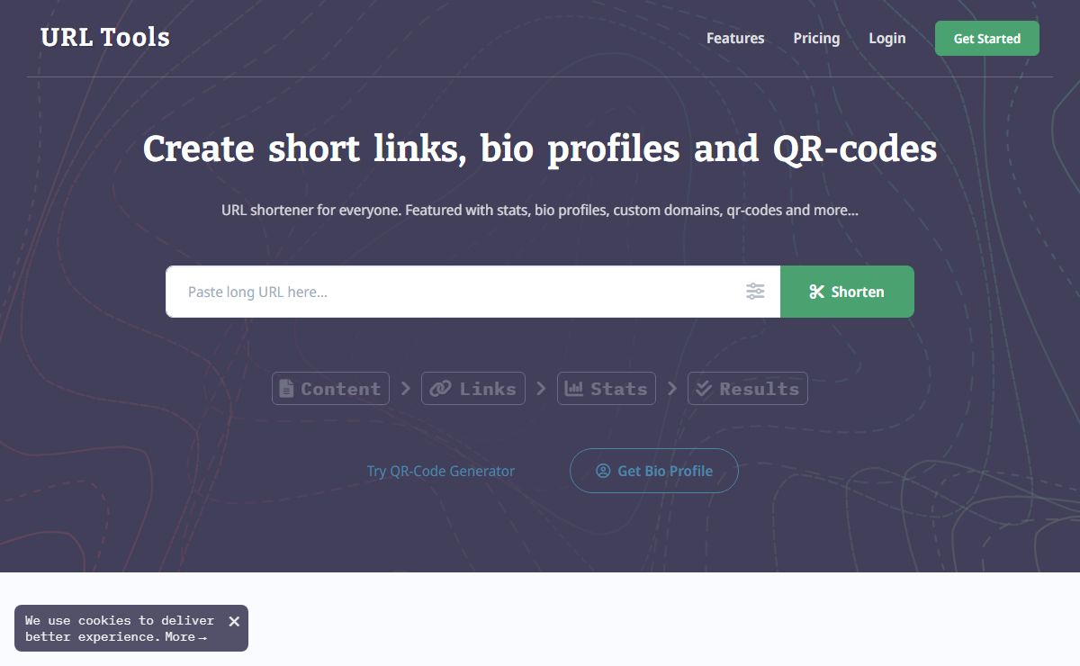URL shortener, bio profiles, QR codes, short links with stats, custom domains and more... - URL Tools