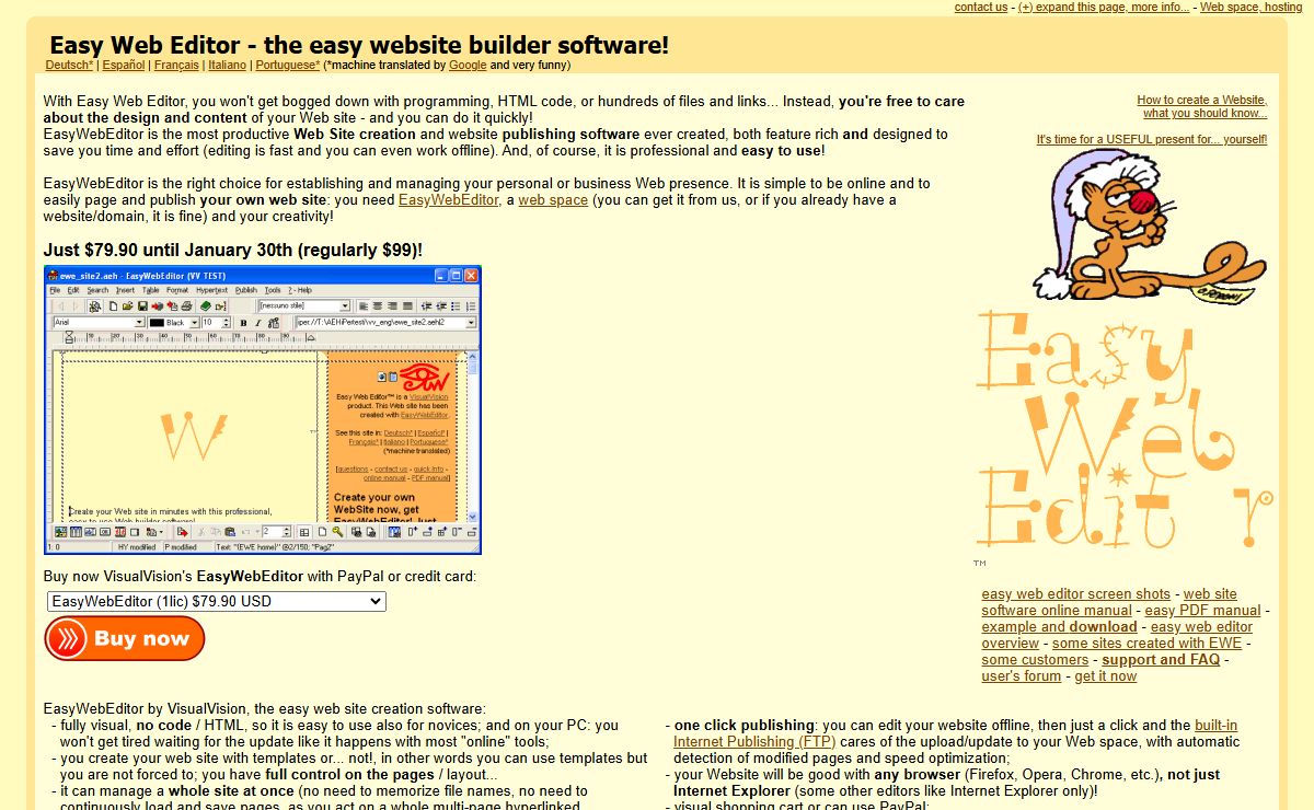 Create a Web Site quickly, without coding! Easy Web Editor, the WebSite builder maker software. A visual design tool for creating your Internet page...