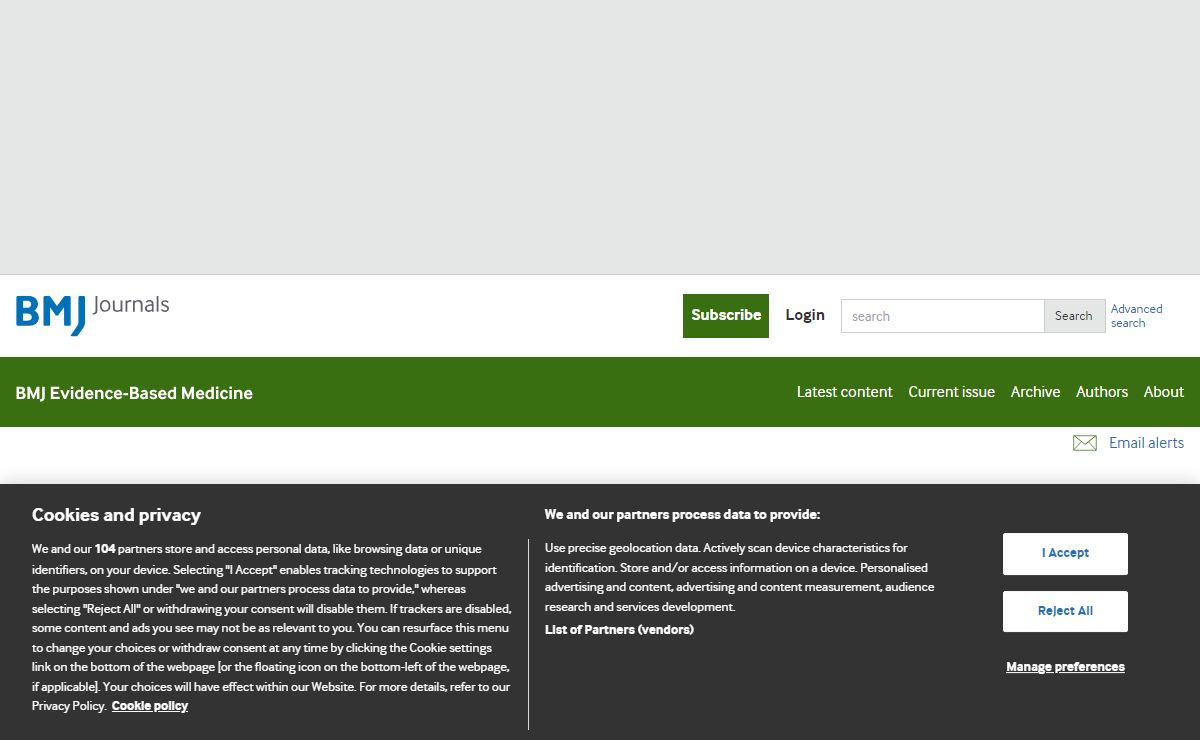 Homepage | BMJ Evidence-Based Medicine