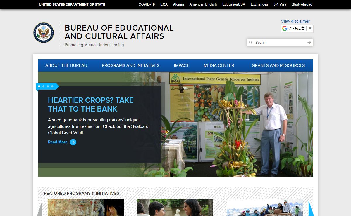 Bureau of Educational and Cultural Affairs | Promoting Mutual Understanding