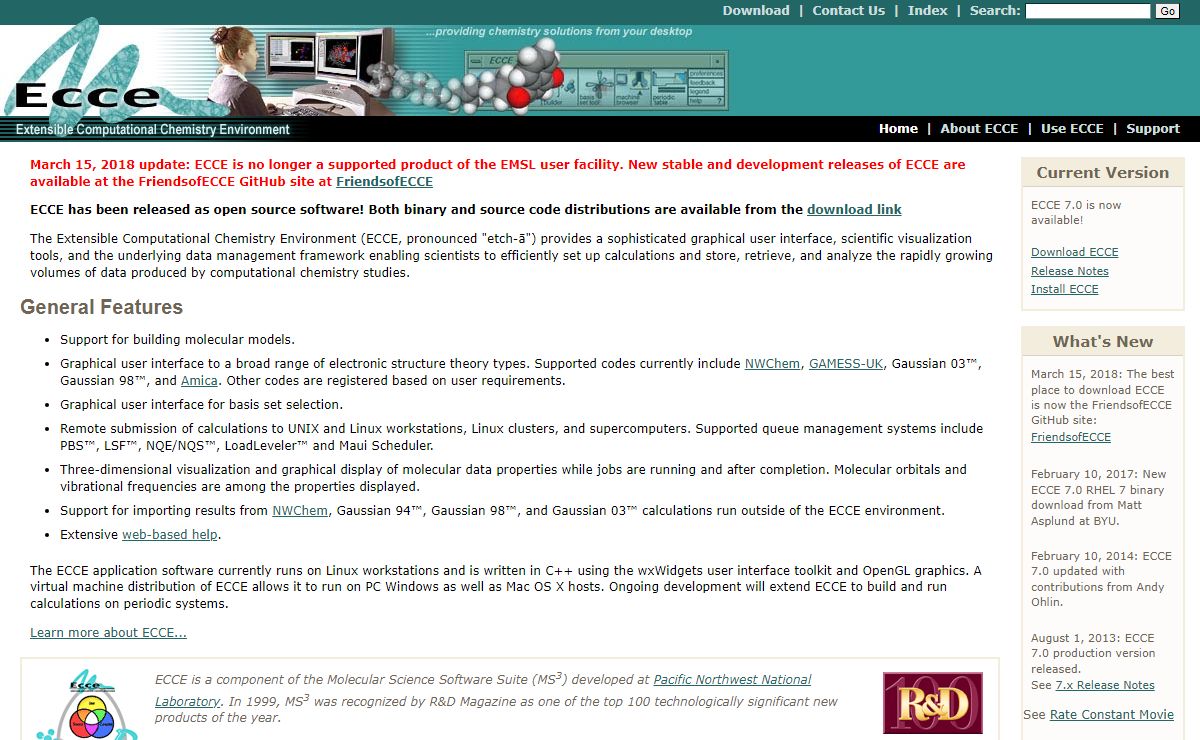ECCE: Extensible Computational Chemistry Environment
