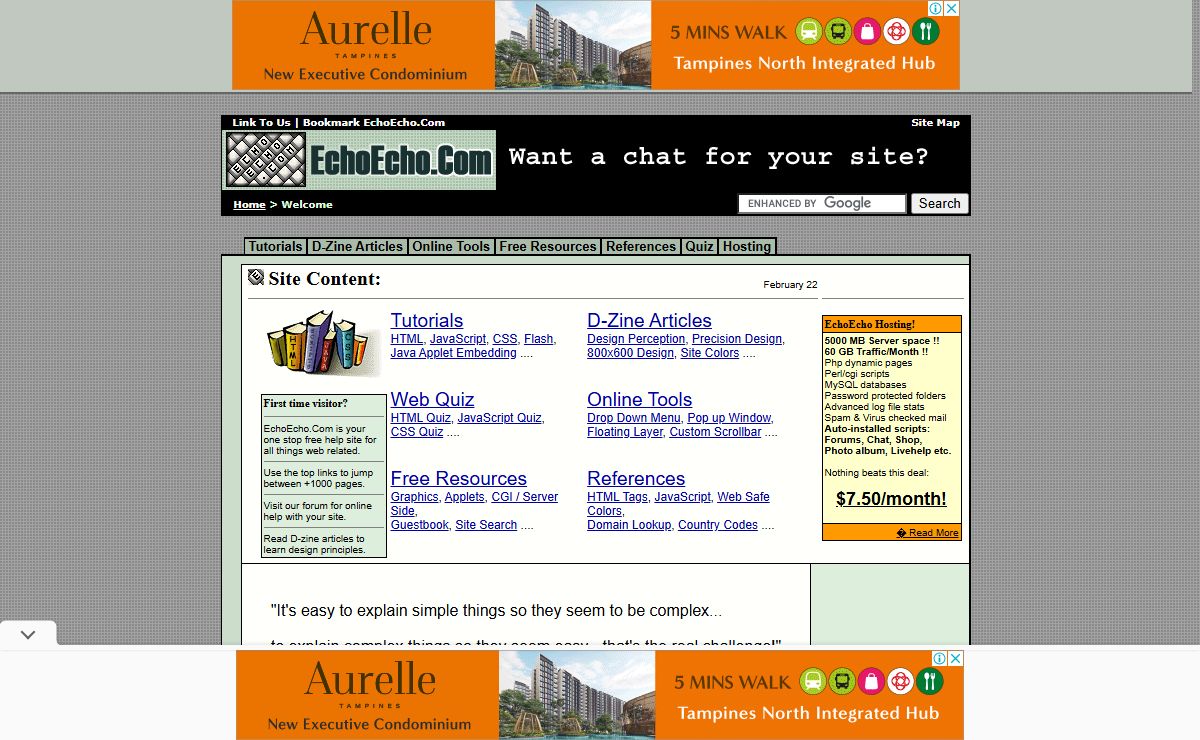 EchoEcho.Com - Web Hosting - JavaScript Tutorial - HTML tutorial - CSS Tutorial - Flash Tutorial - Online for free!