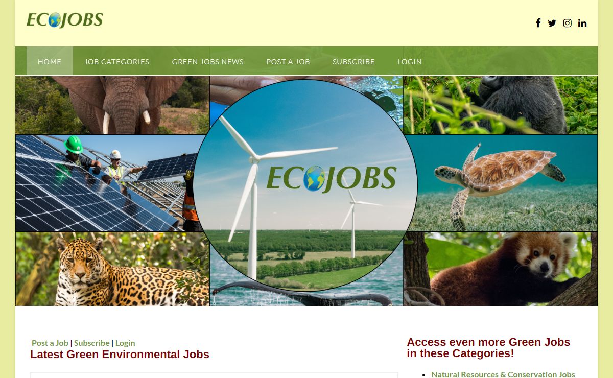 EcoJobs.com - Environmental Jobs & Conservation Jobs - Best Source of Green Jobs for over 20 years