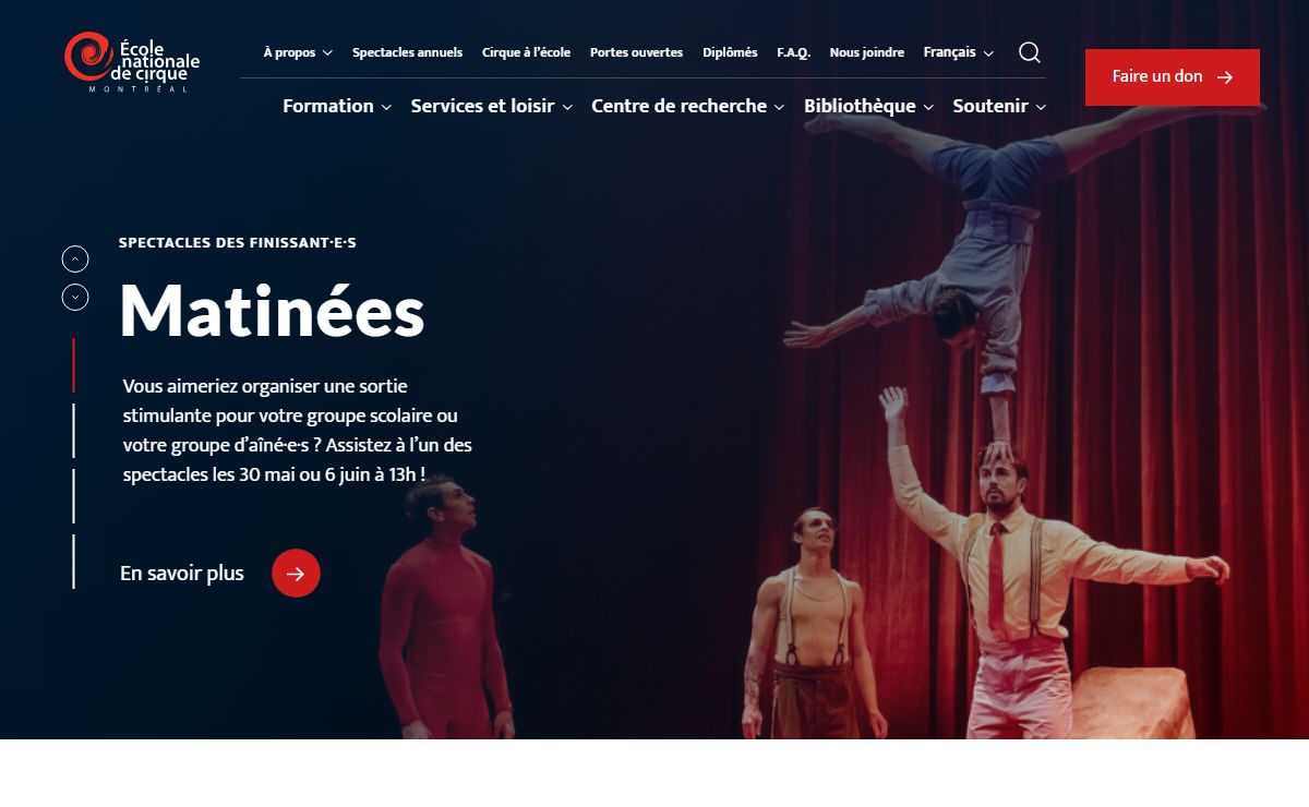 Accueil - École nationale de cirque