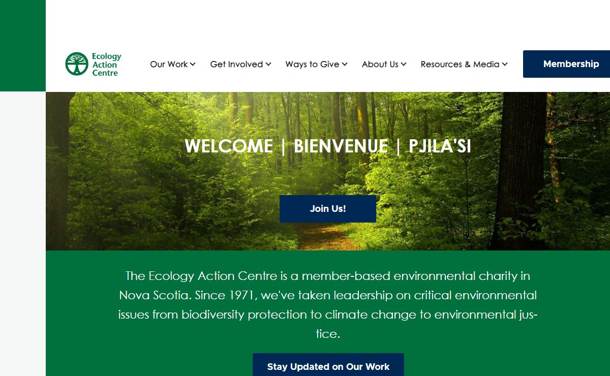 Welcome | Bienvenue | Pjila'si | Ecology Action Centre